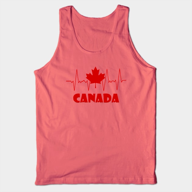 Canadian Maple Leaf Heartbeat II Tank Top by KJKlassiks